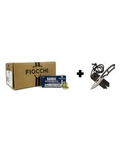 Fiocchi Range Dynamics 9mm 124 Gr FMJ (Case) w/Master USA Neck Knife (Black)