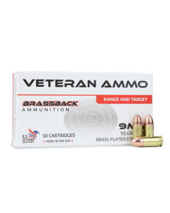 Hyperion Munitions Veteran Ammo 9mm 115 Gr FMJ (Box)