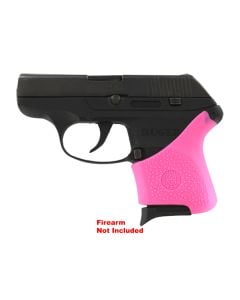 Hogue 18107 HandAll Hybrid Grip Sleeve made of Rubber with Textured Pink Finish for Ruger LCP