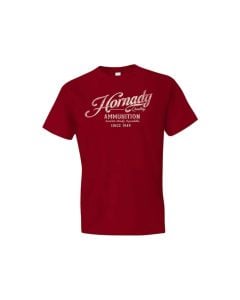Hornady Men's Vintage Script T-Shirt, Size Medium (Cardnial Red)