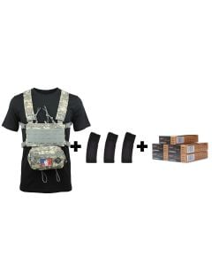 Rattlesnake Tactical Micro Chest Rig (ACU) +3 Magpul PMAGs w/PMC Bronze 223 Rem 55 Gr FMJ BT (100 Rounds)