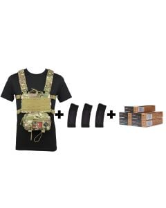 Rattlesnake Tactical Micro Chest Rig (CP Camo) +3 Magpul PMAGs w/PMC Bronze 223 Rem 55 Gr FMJ BT (100 Rounds)
