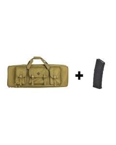 RTAC 36" Large Double Rifle Case (Tan) Bundle w/ Magpul PMAG Gen M3 AR-15 30-Rd Magazine