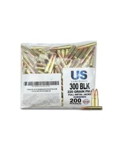 US Cartridge 300 Blackout 220 Gr Subsonic FMJ (200 Rounds)
