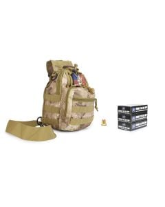 US Cartridge 9mm 115 Gr Nosler JHP w/ RTAC Tactical Sling Pack (Desert Python) (150 Rounds)