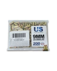 US Cartridge 9mm 124 Gr Nosler JHP (200 Round)