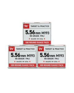 Winchester USA M193 5.56x45mm NATO 55 Gr FMJ Range Bundle 300 Rounds