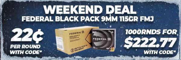 Deal of the Day: Federal Black Pack 9mm 115 Grain FMJ Ammo
