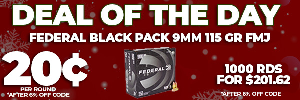 Deal of the Day: Federal Black Pack 9mm 115 Gr FMJ Ammo