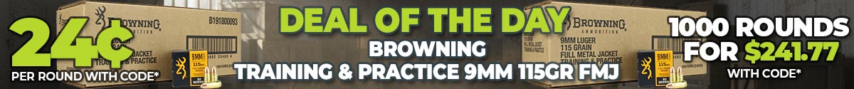 Deal of the Day: Browning Training & Practice 9mm 115 Grain FMJ Ammo