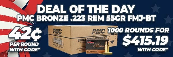 Deal of the Day: PMC Bronze 223 Remington 55 Gr FMJ BT Ammunition