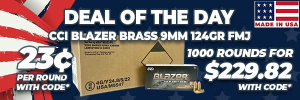 Deal of the Day: CCI Blazer Brass 9mm 124 Grain FMJ Ammunition