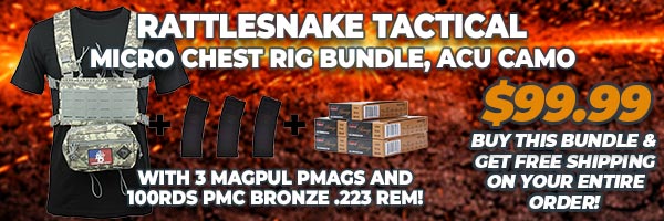 Deal of the Day: RTAC Micro Chest Rig +3 Magpul PMAGs w/PMC Bronze 223 Rem 55 Gr FMJ-BT Ammo