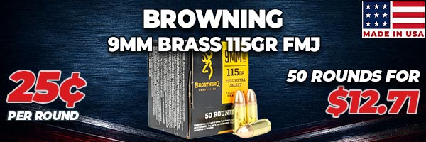 Deal of the Day: Browning Training & Practice 9mm 115 Grain FMJ Ammo