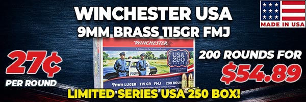 Deal of the Day: Winchester USA 9mm 115 Grain FMJ Ammo