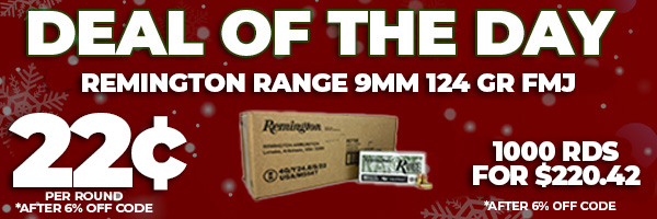 Deal of the Day: Remington Range 9mm 124 Gr FMJ Ammo