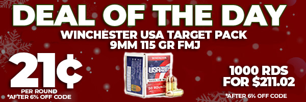 Deal of the Day: Winchester USA Target Pack 9mm 115 Gr FMJ Ammo