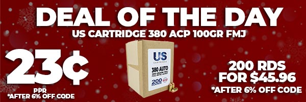 Deal of the Day: US Cartridge 380 ACP 100 Gr FMJ Ammo