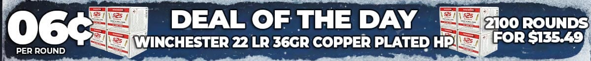 Deal of the Day: Winchester Target & Small Game 22 LR 36 Grain Copper Plated HP Ammo