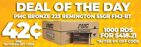 Deal of the day: PMC Bronze 223 Remington 55GR FMJ-BT Ammo
