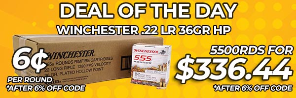 Deal of the Day: Winchester .22 LR 36 Grain HP Ammo