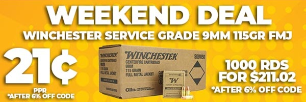 Deal of the Day: Winchester Target & Practice Service Grade 9mm 115 Grain FMJ Ammo