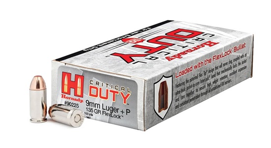 Hornady Critical Duty 9mm 135gr +P FlexLock JHP