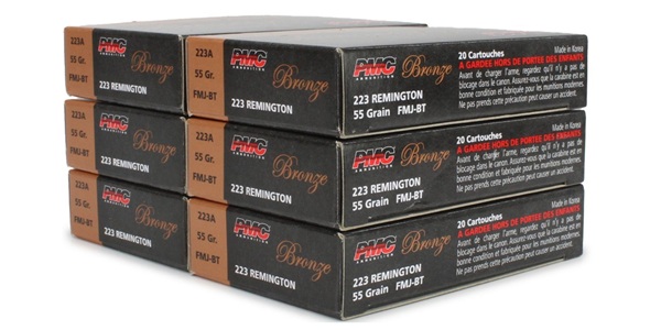 PMC Bronze 223 Remington 55 Gr FMJ BT Ammo