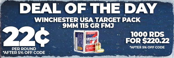 Deal of the Day: Winchester USA Target Pack 9mm 115 Gr FMJ Ammo
