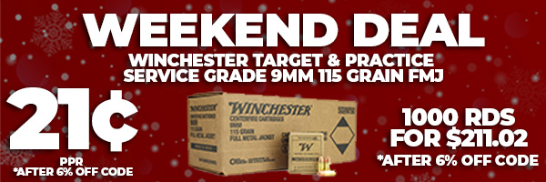 Deal of the Day: Winchester Target & Practice Service Grade 9mm 115Gr FMJ Ammo