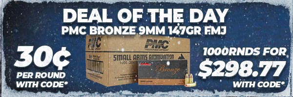 Deal of the Day: PMC Bronze 9mm 147 Grain FMJ Ammo