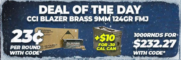 Deal of the Day: CCI Blazer 9mm 124GR FMJ Ammo