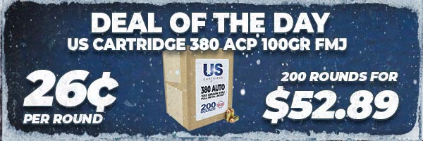 Deal of the Day: US Cartridge 380 ACP 100 Gr FMJ Ammo