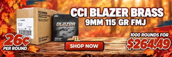 Deal of the Day: CCI Blazer Brass 9mm 115 Grain FMJ Ammo