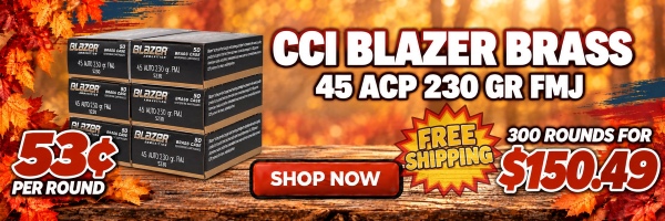 Deal of the Day: CCI Blazer Brass .45 ACP 230 Grain FMJ Ammo