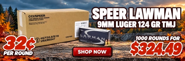 Deal of the Day: Speer Lawman 9mm 124 Grain TMJ Ammo