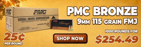 Deal of the Day: PMC Bronze 9mm 115 Grain FMJ Ammo