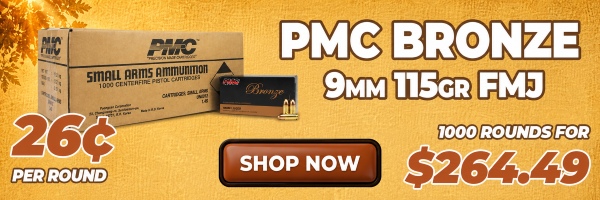 Deal of the Day: PMC Bronze 9mm 115 Grain FMJ Ammo
