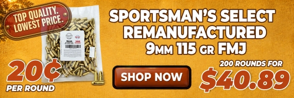 Deal of the Day: Sportsman's Select 9mm 115 Grain FMJ Ammo