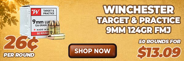 Deal of the Day: Winchester 9mm 124 Grain FMJ Ammo