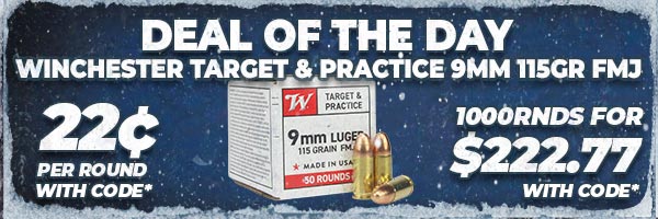 Deal of the Day: Winchester Target & Practice 9mm 115 Gr FMJ Ammo