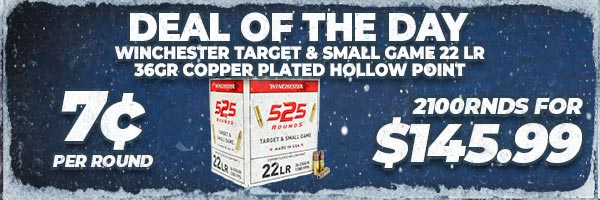Deal of the Day: Winchester Target & Small Game 22 LR 36 Gr Copper Plated HP Ammo