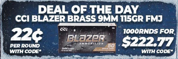 Deal of the Day: CCI Blazer Brass 9mm 115GR FMJ Ammo
