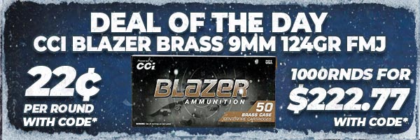 Deal of the Day: CCI Blazer Brass 9mm 124 Grain FMJ Ammo
