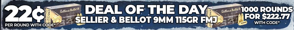 Deal of the Day: Sellier & Bellot 9mm 115 Grain FMJ Ammunition
