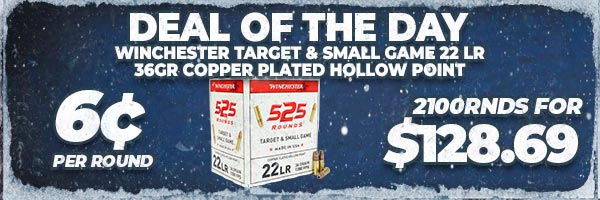 Deal of the Day: Winchester Target & Small Game 22 LR 36 Gr Copper Plated HP Ammo
