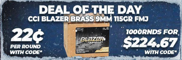 Deal of the Day: CCI Blazer Brass 9mm 115GR FMJ Ammo