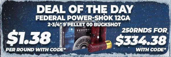 Deal of the Day: Federal Power-Shok 12 Gauge 2-3/4" 9 Pellet 00 Buck Shot Ammo