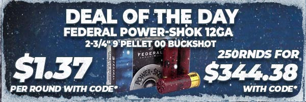 Deal of the Day: Federal Power-Shok 12 Gauge 2-3/4" 9 Pellet 00 Buck Shot Ammo