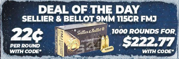 Deal of the Day: Sellier & Bellot 9mm 115 Grain FMJ Ammunition